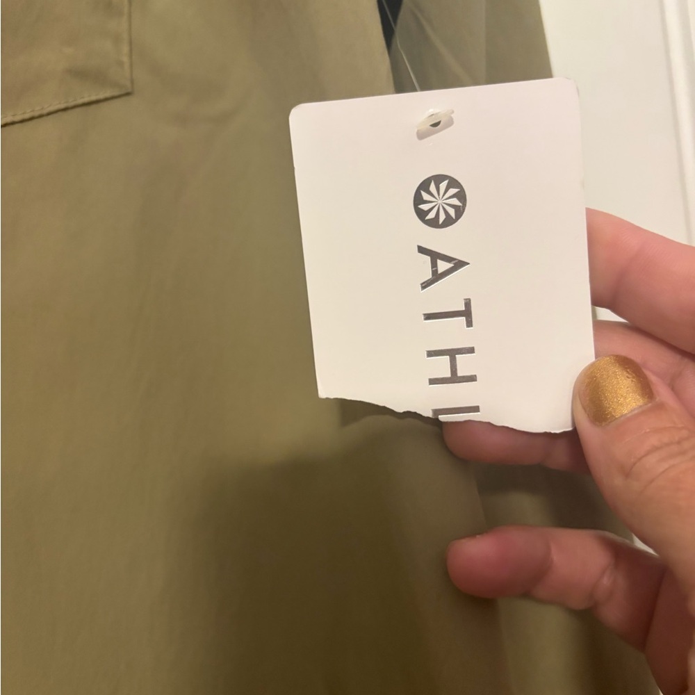 Athleta Olive Green Button-Down Shirt - Picture 6 of 8